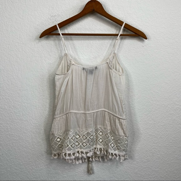 FCUK Fringe Pleated V Neck Waisted Tank - Picture 7 of 8
